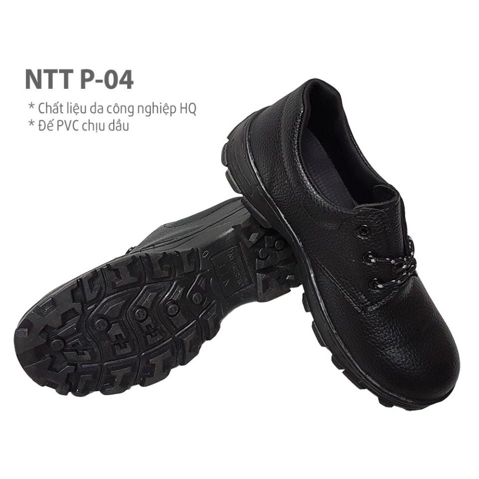 Giày NTT P04 Chỉ Đen,Váng Da Xịn,Để Pvc S41