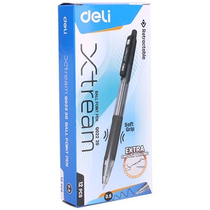 [56178] Bút Bi Dầu Đầu Bấm XTREAM 0.5mm (Đen) Deli EQ02220